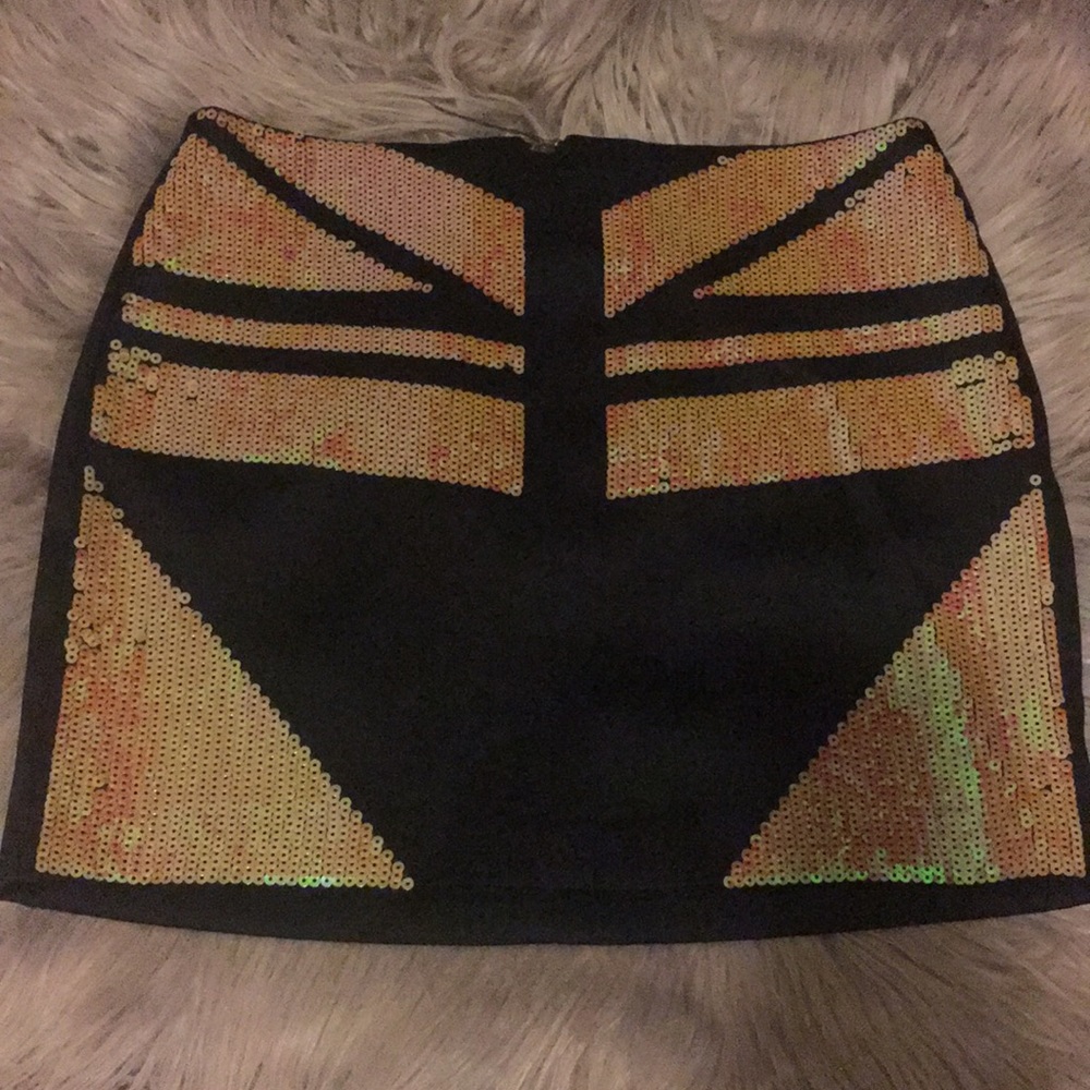 Black sequined skirt